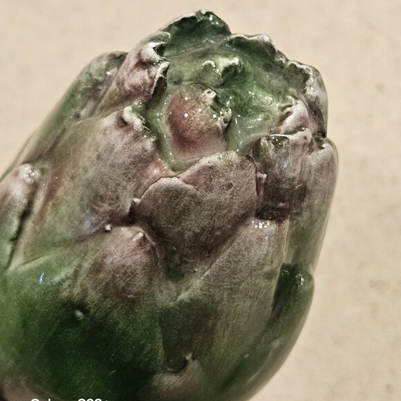 VINTAGE HANDPAINTED CERAMIC ARTICHOKE MAJOLICA DECOR DISPLAY ART VIETRI ITALY - Picture 5 of 8